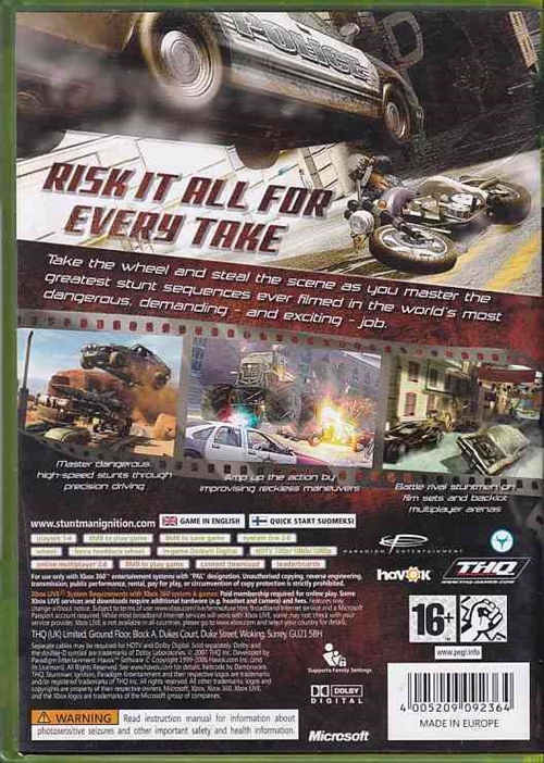 Stuntman Ignition - XBOX Live - XBOX 360 (B Grade) (Genbrug)